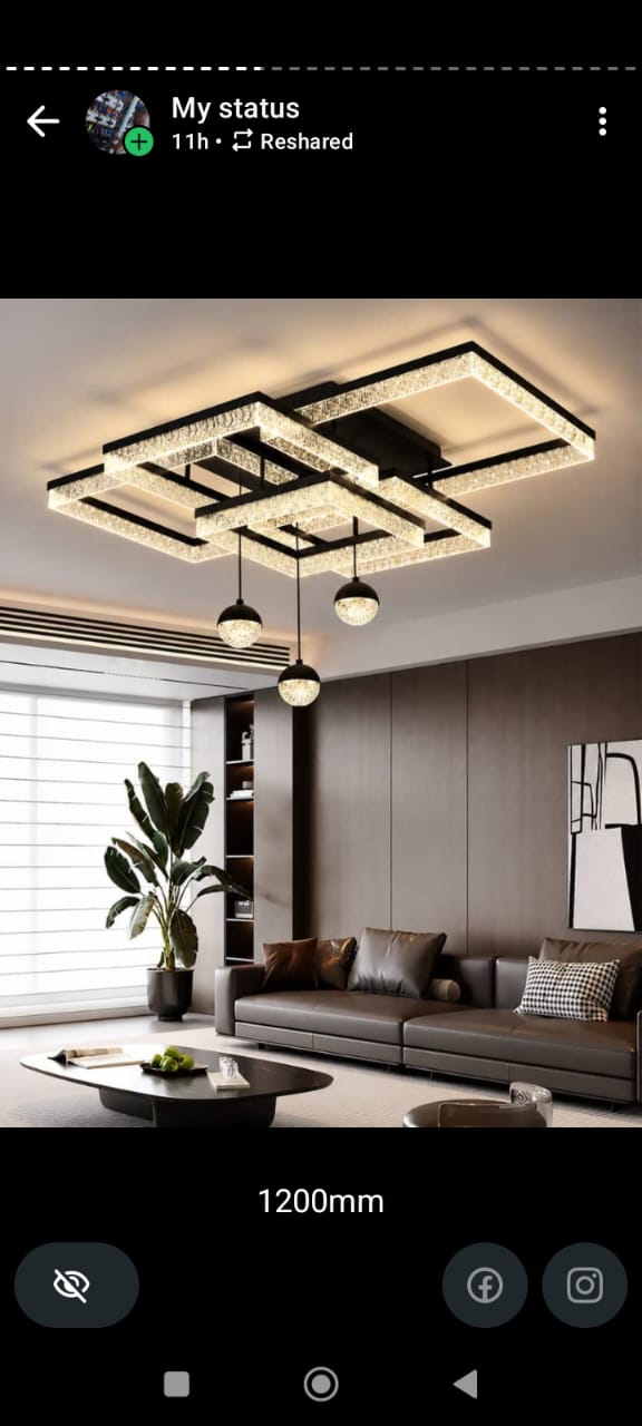 Interlocking Square LED Crystal Chandelier