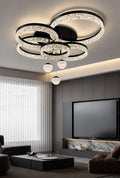 Tiered Ring LED Crystal Chandelier